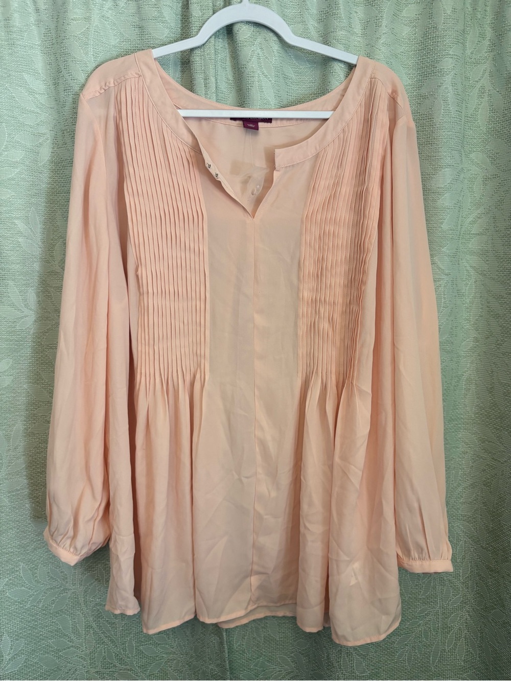 Jessica London Peach Pintuck Peasant Blouse